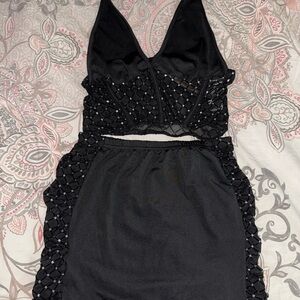 Black Mini Skirt Set